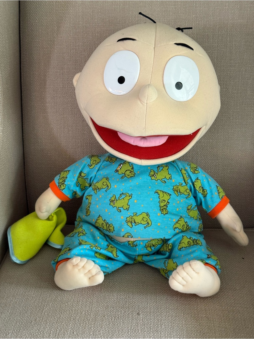 90’s XL Tommy Pickles Plush Doll in Blue Pajamas 2 Ft
